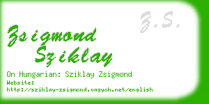 zsigmond sziklay business card